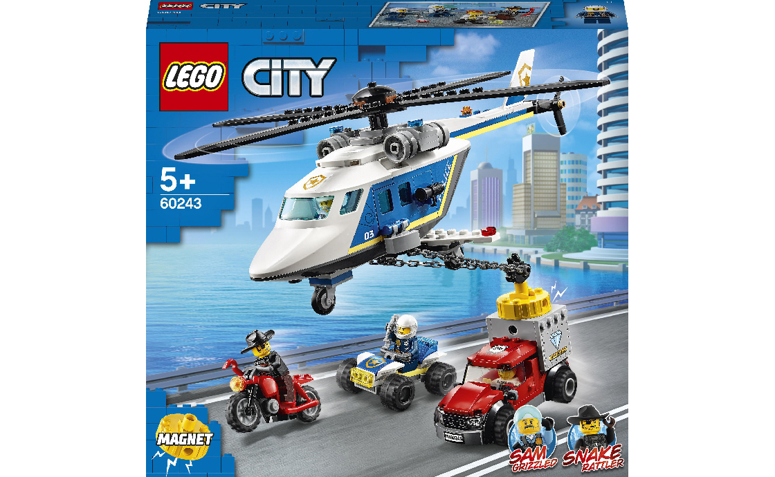 

Конструктор LEGO Погоня на поліцейському гелікоптері 212 деталей (60243)