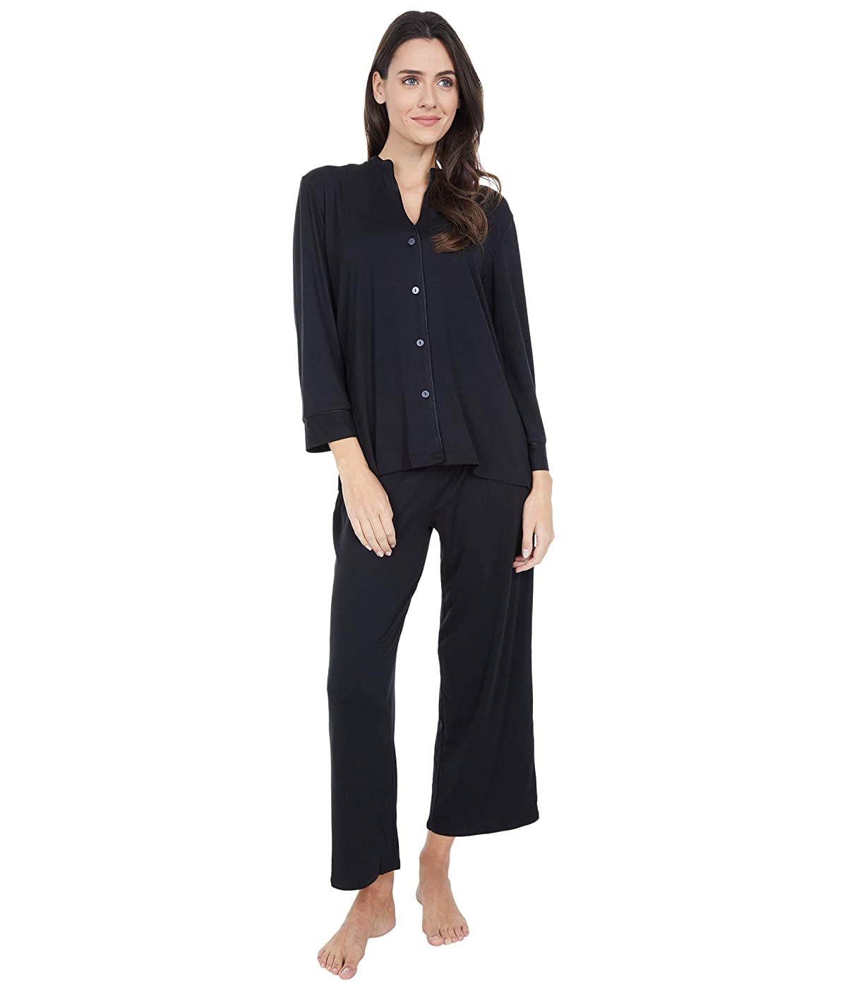 

Пижама N by Natori Cozy Knit Solid w/ Piping PJ Set Black, M (46)