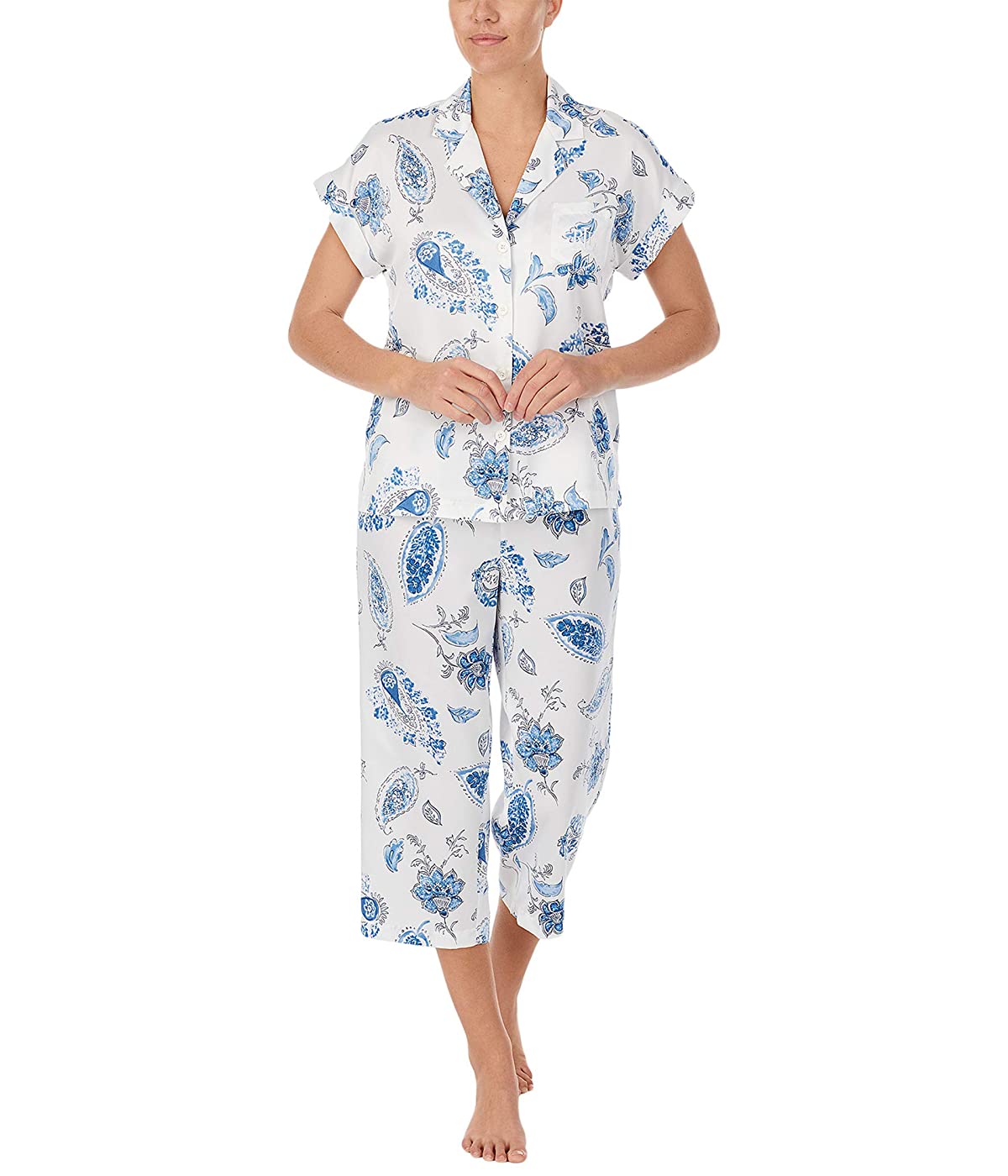 

Пижама Ralph Lauren Satin Dolman Sleeve Capris PJ Set Ivory Print,  (46, Пижама Ralph Lauren Satin Dolman Sleeve Capris PJ Set Ivory Print, M (46)