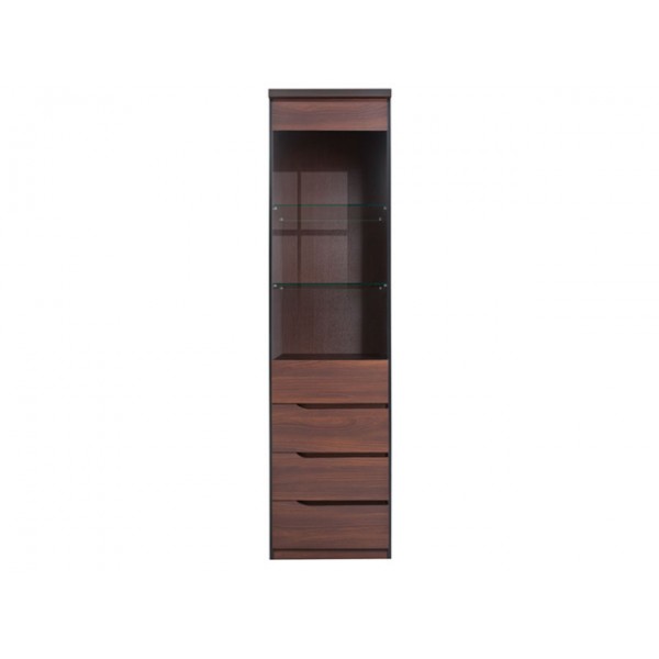

Витрина однодверная Джули REG1W3SL/520*2000*400 (с подсветкой) из ДСП цвет Акацыя мали бронза Gerbor Holding