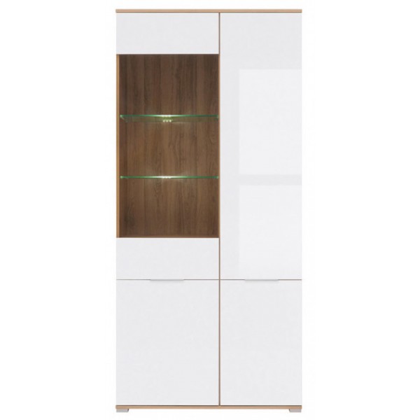 

Витрина однодверная Злата REG1W3D/900*1950*410 из ДСП цвет дуб тахо /белый Gerbor Holding