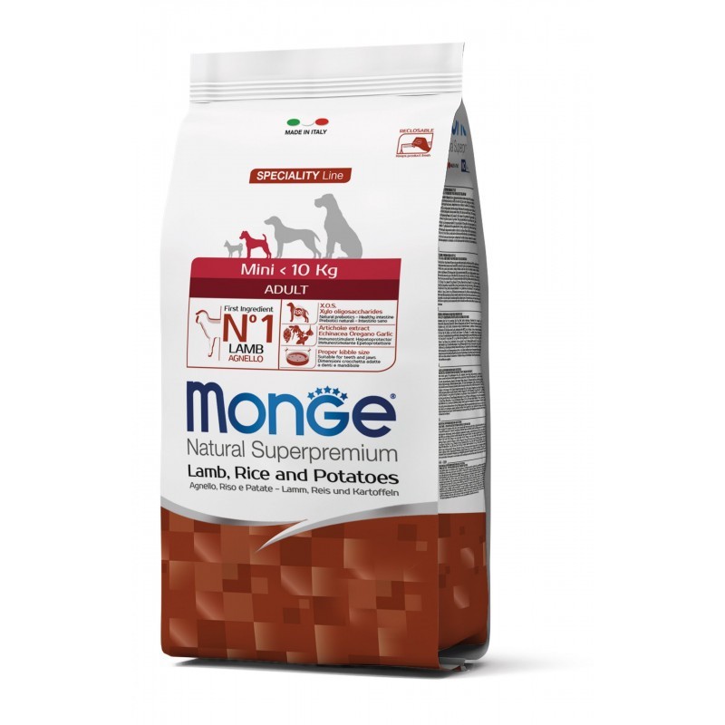 

Корм для собак мини пород Monge DOG Mini Adult с ягненком 7,5 кг