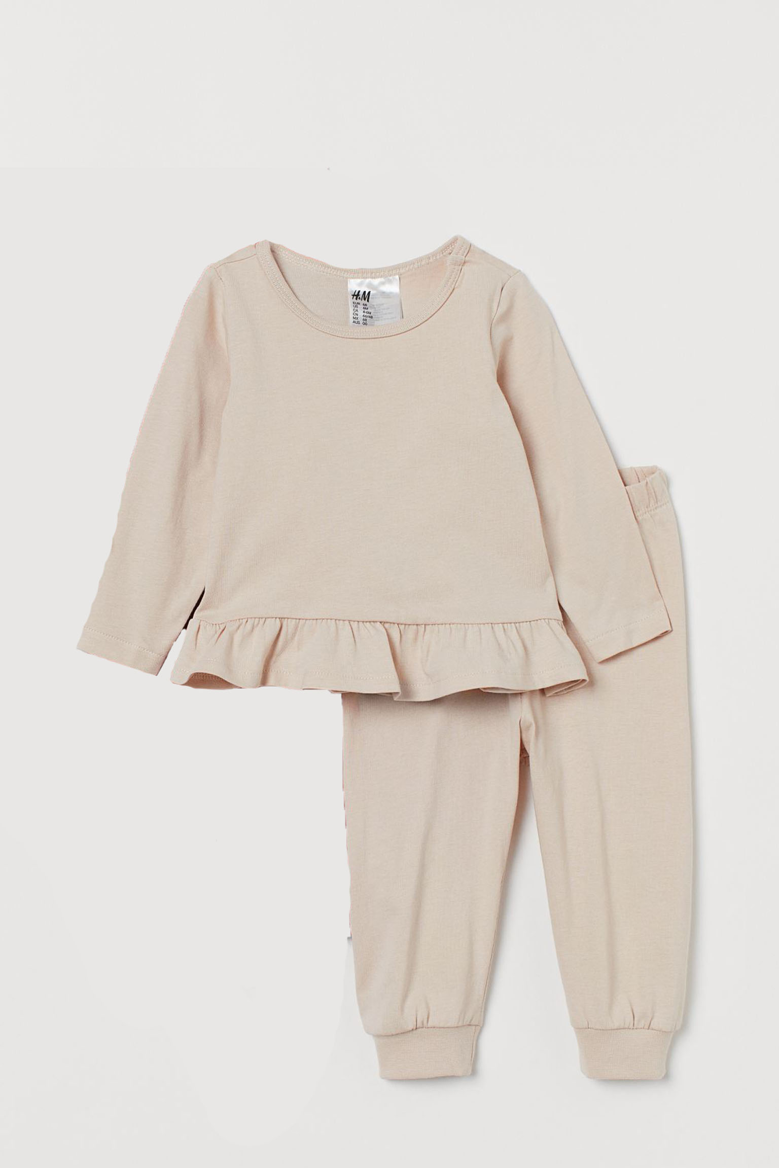 

Комплект (свитшот, брюки) H&M 92см светло бежевый 28078376252