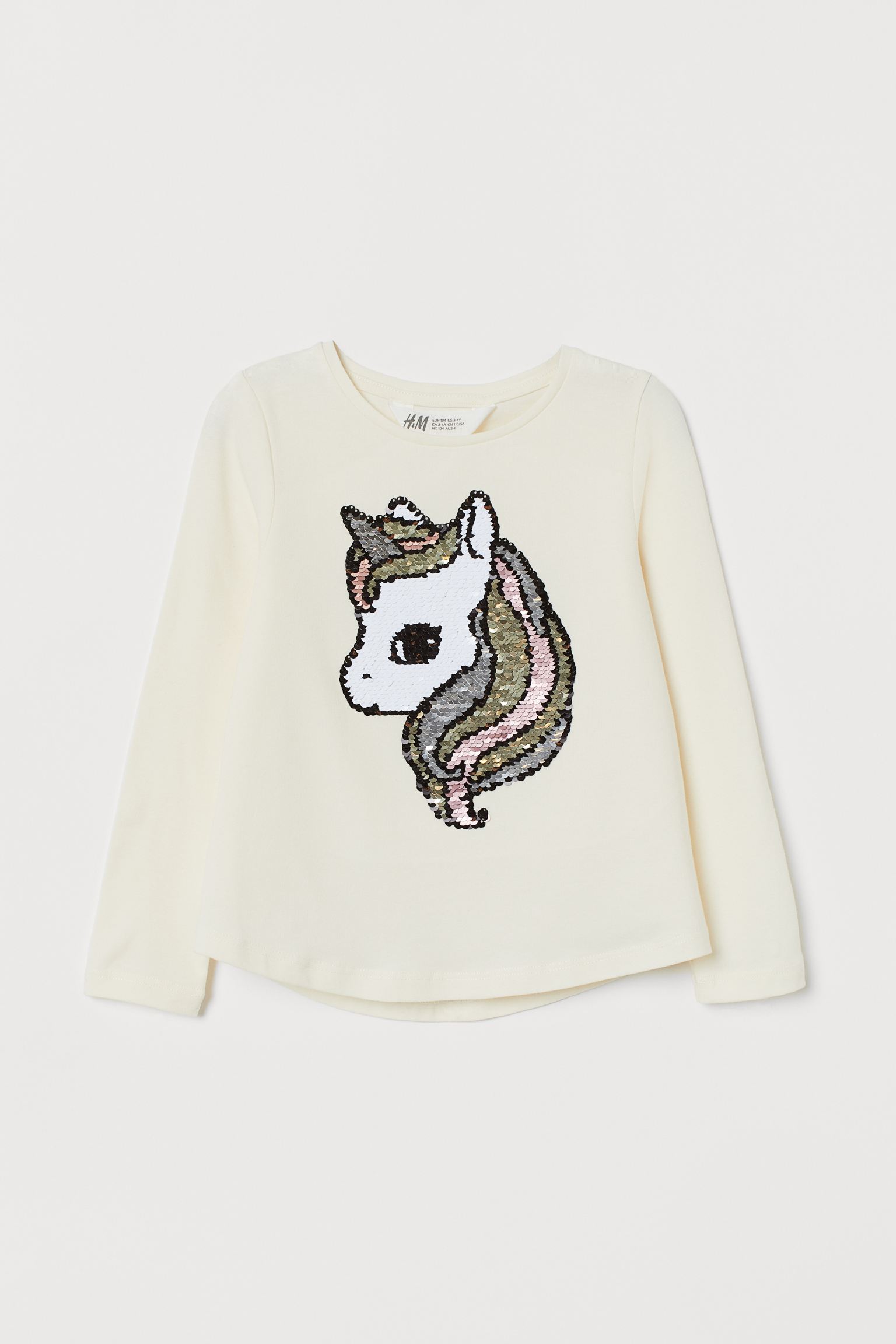 

Лонгслив H&M 104см белый единорог 1711739679