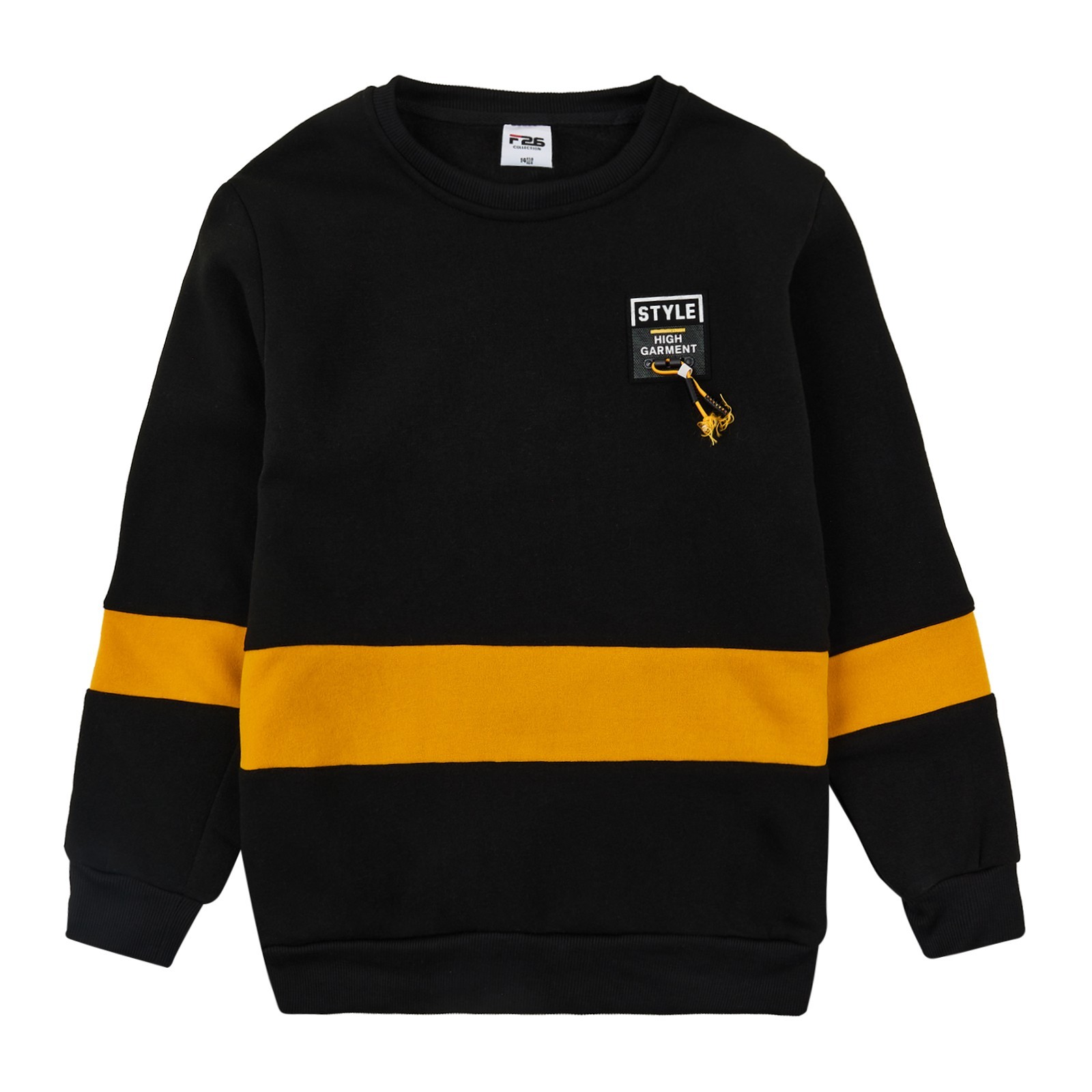 

Толстовка для мальчика черная в желтый принт 146-152р F26 Арт. 1043-1