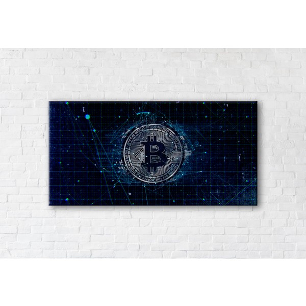

Картина на холсте Bitcoin 70x140см Franklin