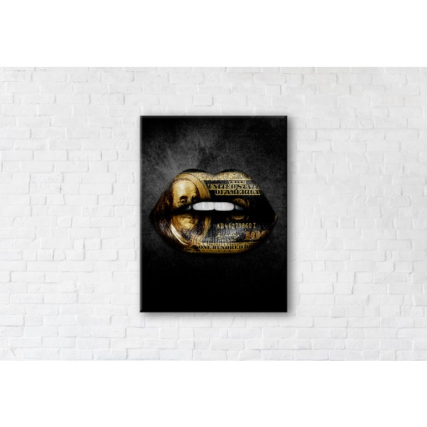 

Картина на холсте Golden Money Lips 75x100см Franklin