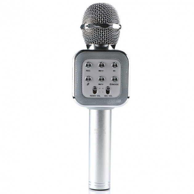 

Микрофон караоке беспроводной Wster WS-1818 Серебристый с FM радио / Bluetooth / динамиками / звуковыми эффектами