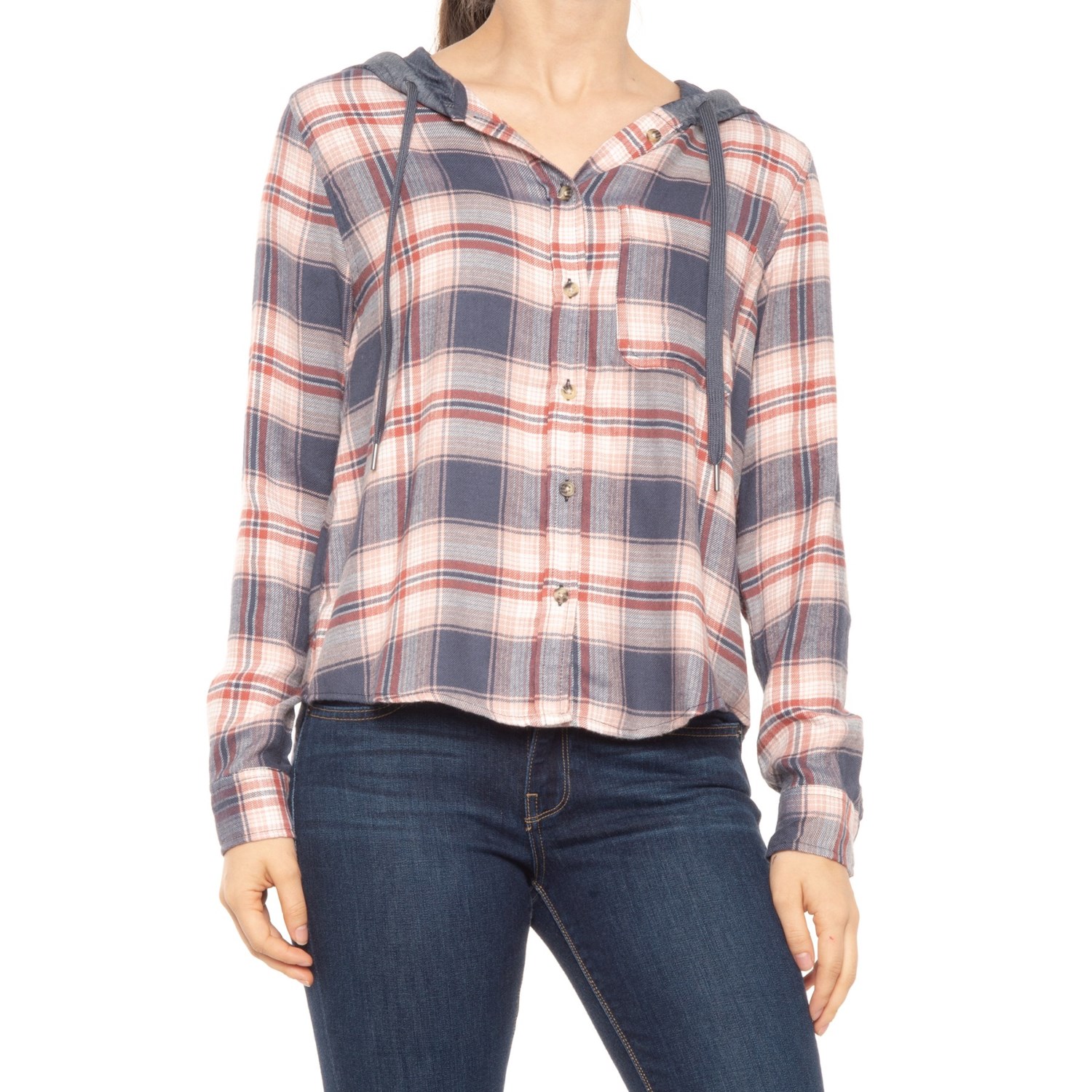 

Лонгслив C&C California Zadie Burnwash Hood Flannel Shirt - Grey Plaid,  (46, Лонгслив C&C California Zadie Burnwash Hood Flannel Shirt - Grey Plaid, M (46)