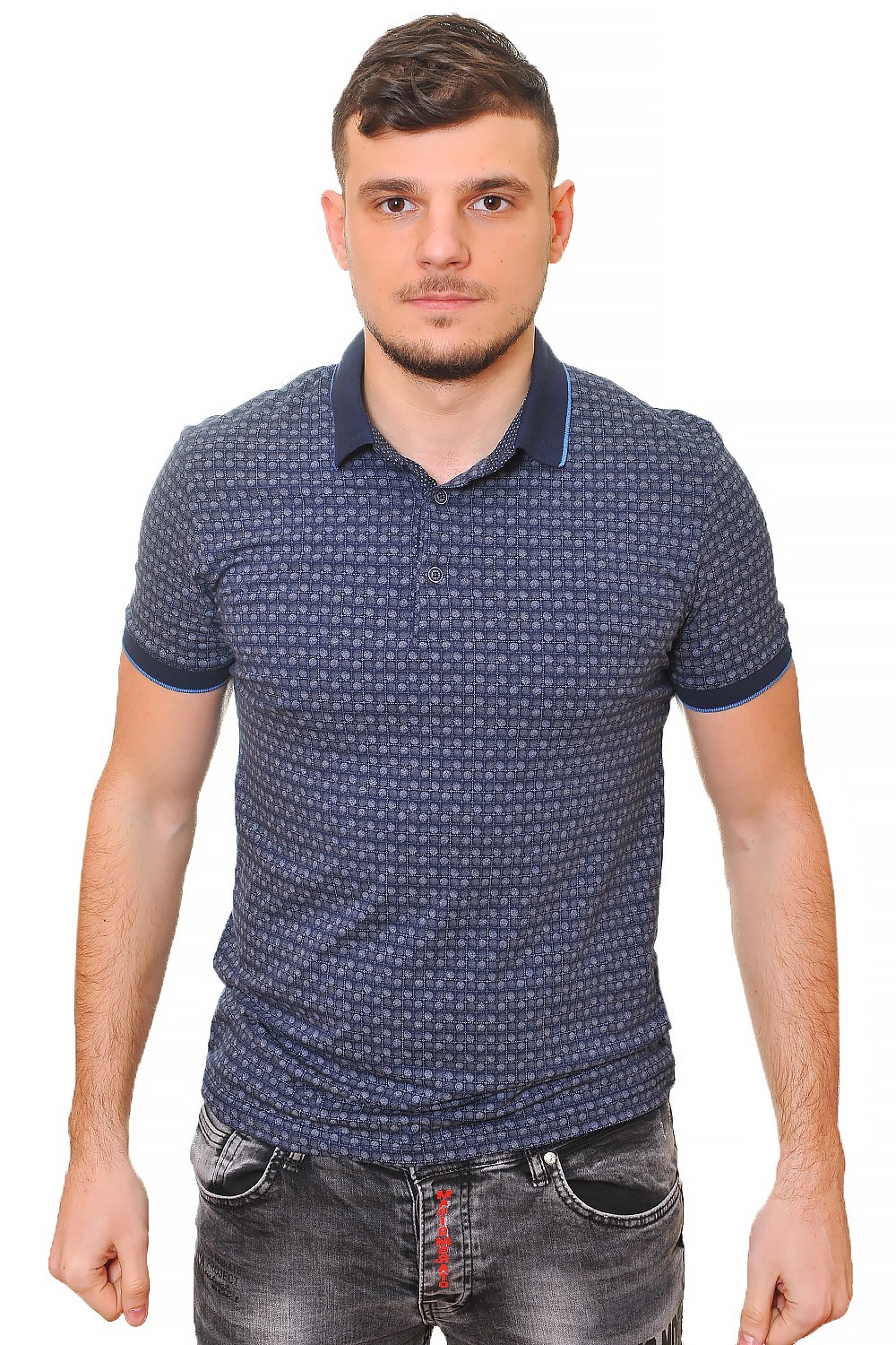 

Футболка-поло LE GUTTI 20-1708-02 XL тёмно-синяя