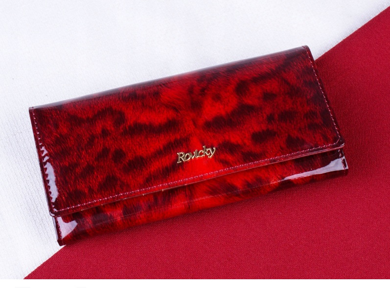 

Кошелек женский кожаный Rovicky RFID, 9 х 18.5 х 4 см, красный