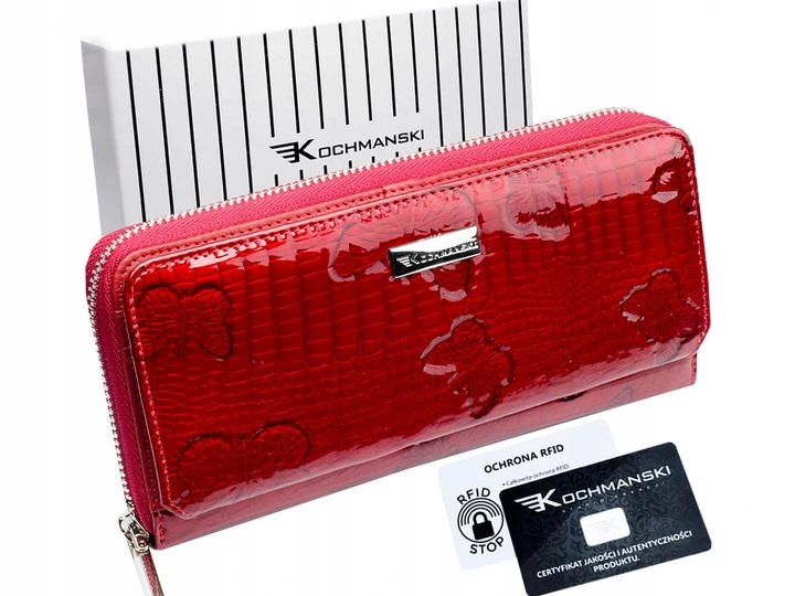 

Женский кошелёк лакированный натуральная кожа Kochmanski RFID 9.5 х 19 х 3 см красный (RFID K-RSBF-73001-1733)