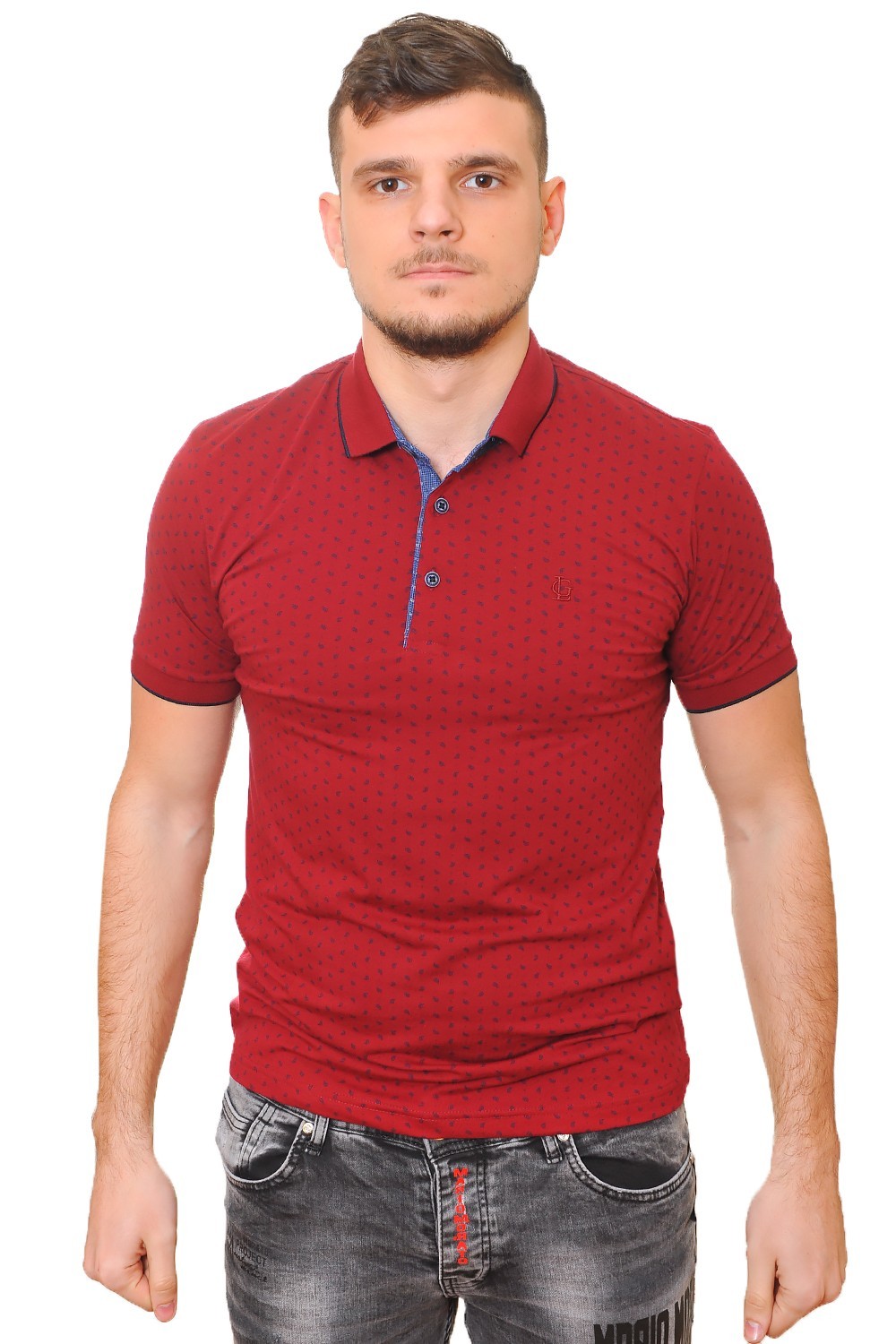 

Футболка-поло LE GUTTI 20-382-05 M бордовая