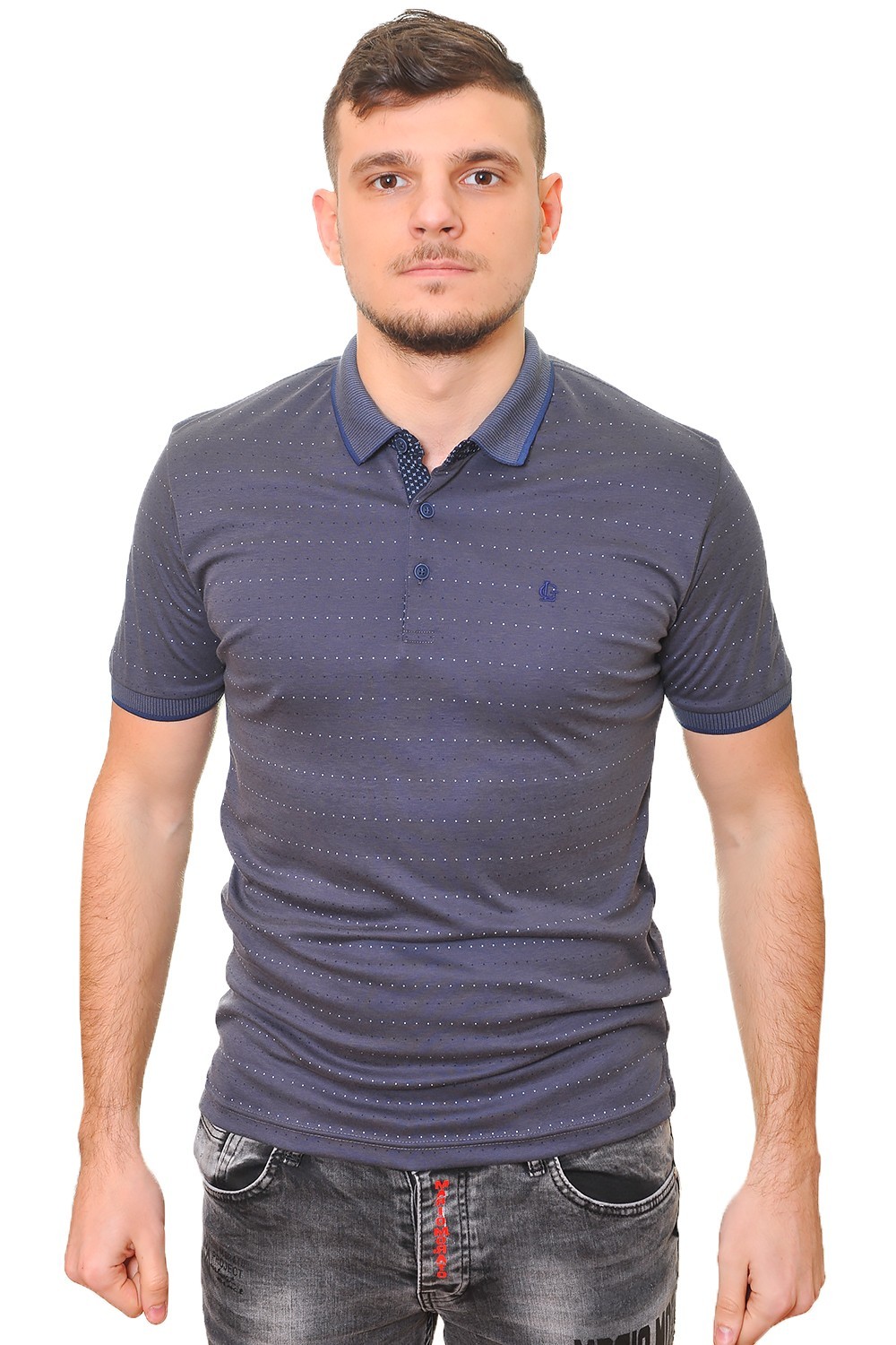 

Футболка-поло LE GUTTI 20-1500-06 XL тёмно-серая