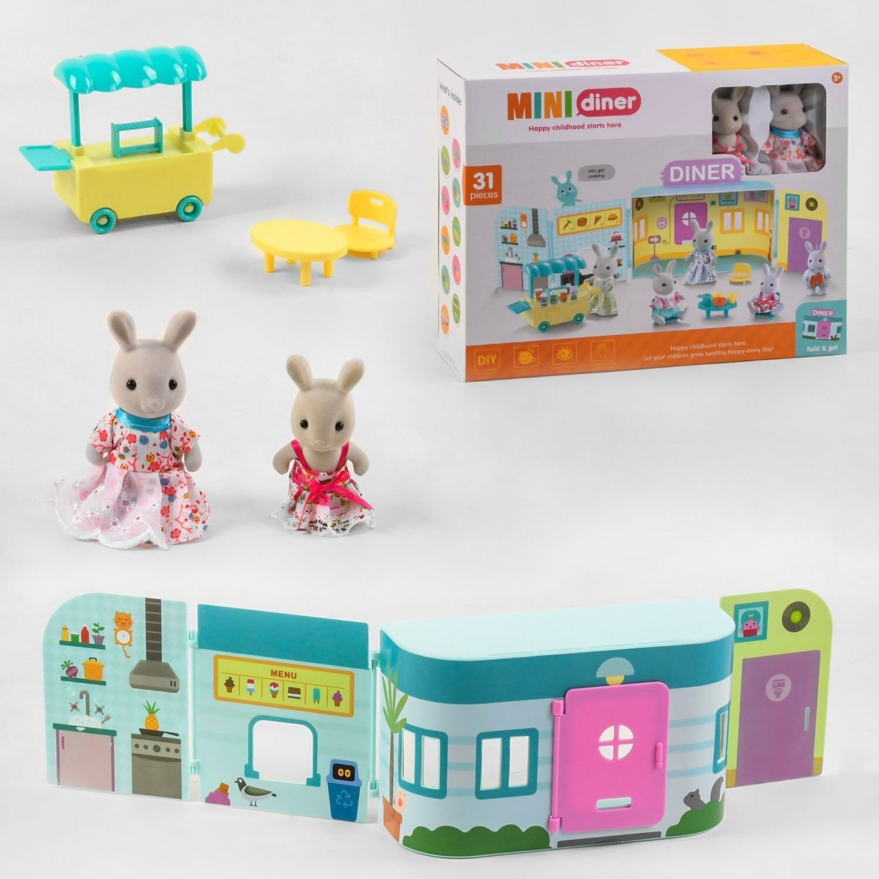 

Игровой набор закусочная StarToys с флоксовыми зайчиками и аксессуарами