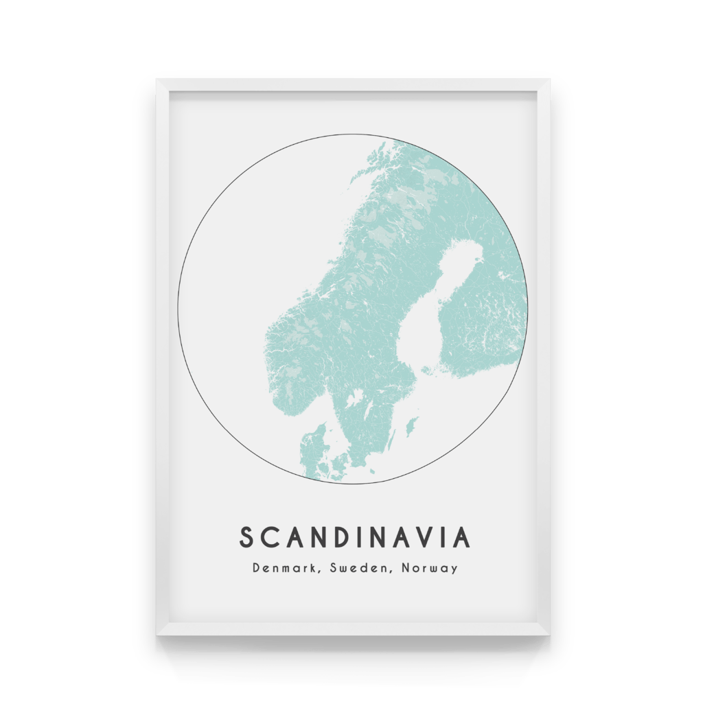 

Постер в рамке SCANDINAVIA MAP 50x70 см