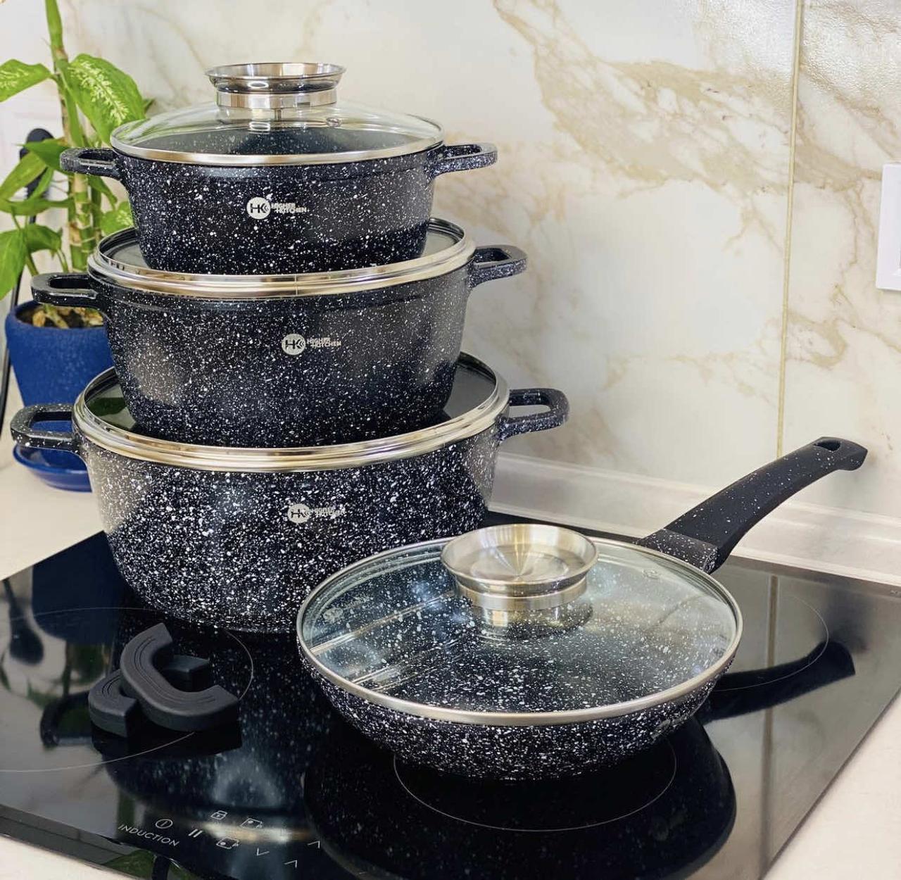 

Набор кастрюль и сковорода Higher Kitchen HK-310 Black