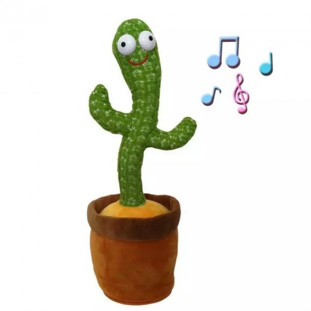 

Говорящий танцующий кактус с подсветкой Dancing Cactus 32 см на аккумуляторе, поющий, повторюшка Spike (EL-2323)