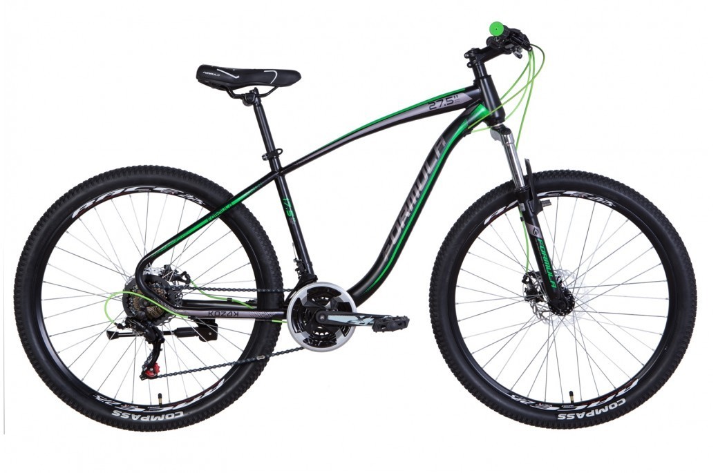 

Велосипед 27.5" Formula KOZAK 2021 черно-серый с зеленым (м)