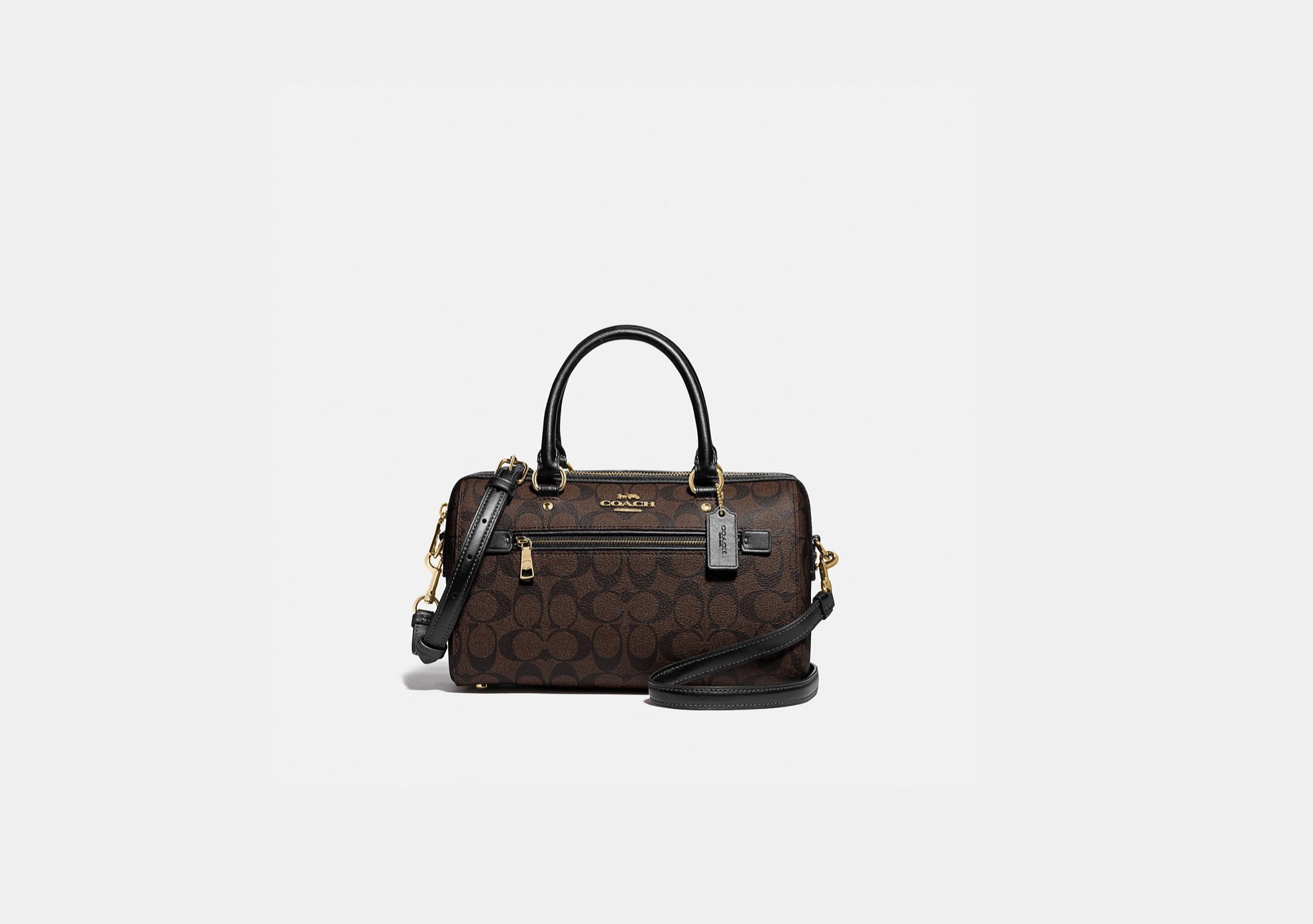 

Сумка COACH Rowan Satchel In Signature Canvas Gold/Brown Black