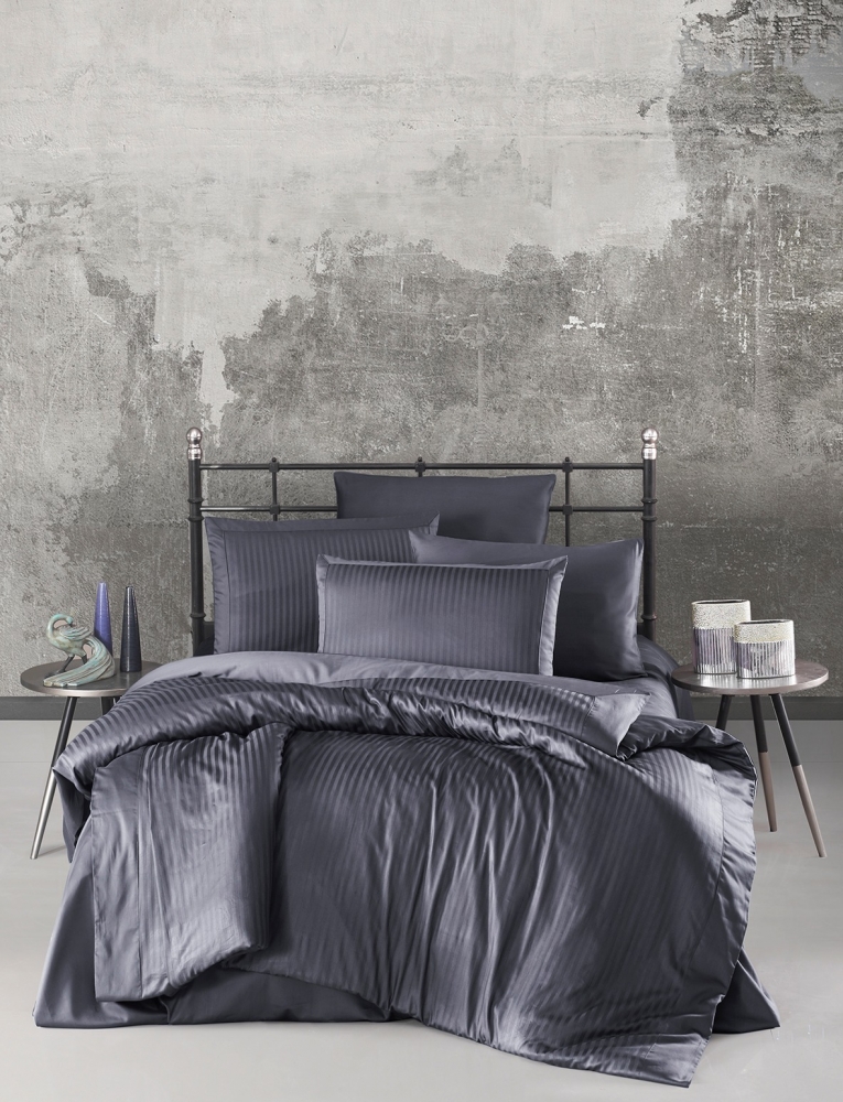 

Комплект постельного белья Ecosse Satin Евро сатин серый арт.2013_gri_grey_light