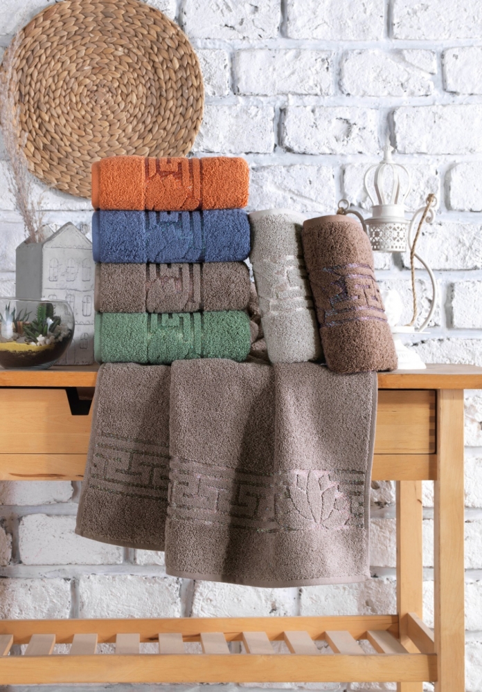 

Набор полотенец для тела Gulcan MicroCotton 70*140 см махровые банные 6 шт арт.2749_gulcan_simli_grek