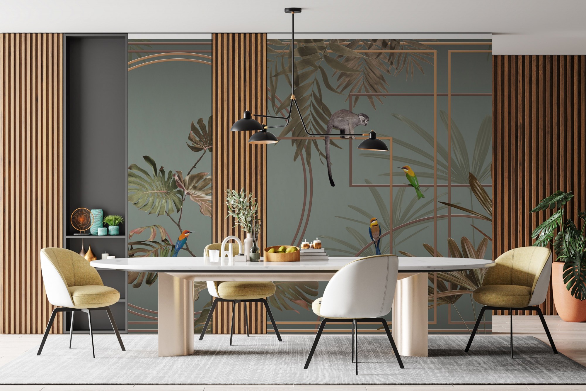 

Фотообои Monkey And Birds Mural Wallpaper (315Х280см) FJ300