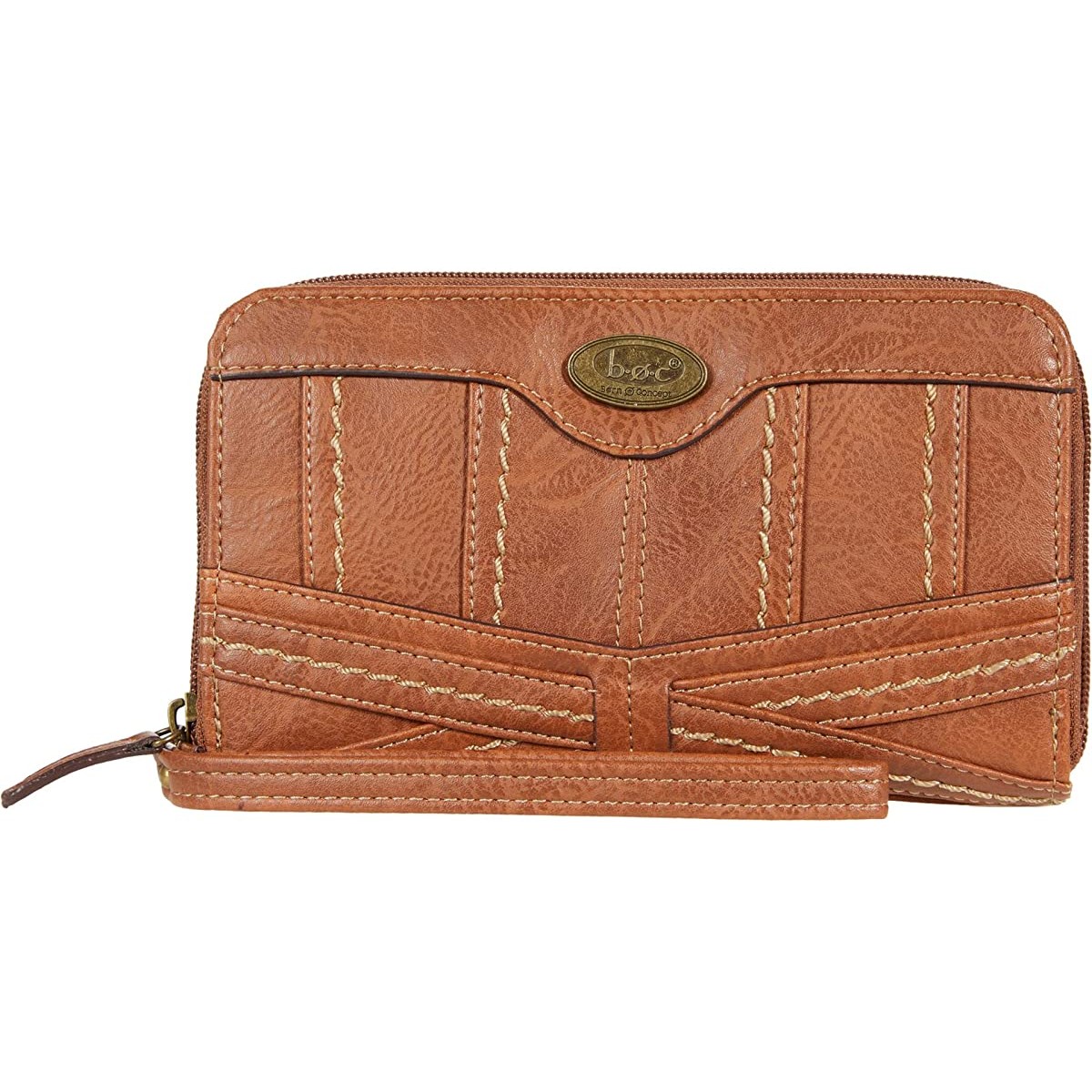 

Кошелек b.o.c. Appleton Double Zip Around Wallet Saddle, Универсальный