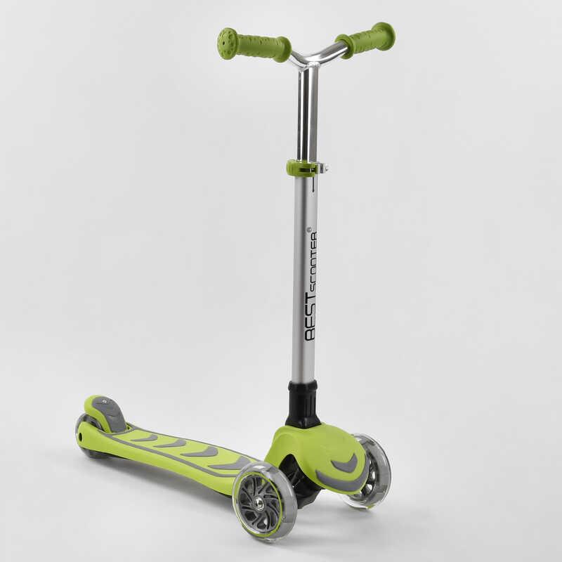 

Самокат трехколесный Y-00436 Best Scooter, САЛАТОВЫЙ, складной алюминиевый руль, 4 колеса PU со светом, d=12 см