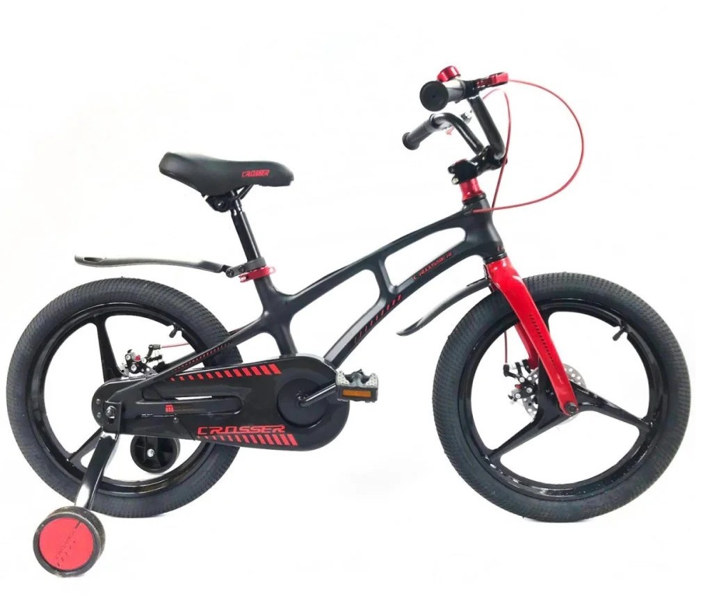

Детский велосипед Crosser Magnesium 2 Bike 16" Черно-красный Легкая рама Дисковые тормоза