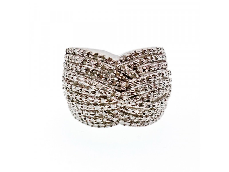 

Серебряное Кольцо 925 пробы с камнями белый Сапфир Натуральный Sky Jewelry 002058