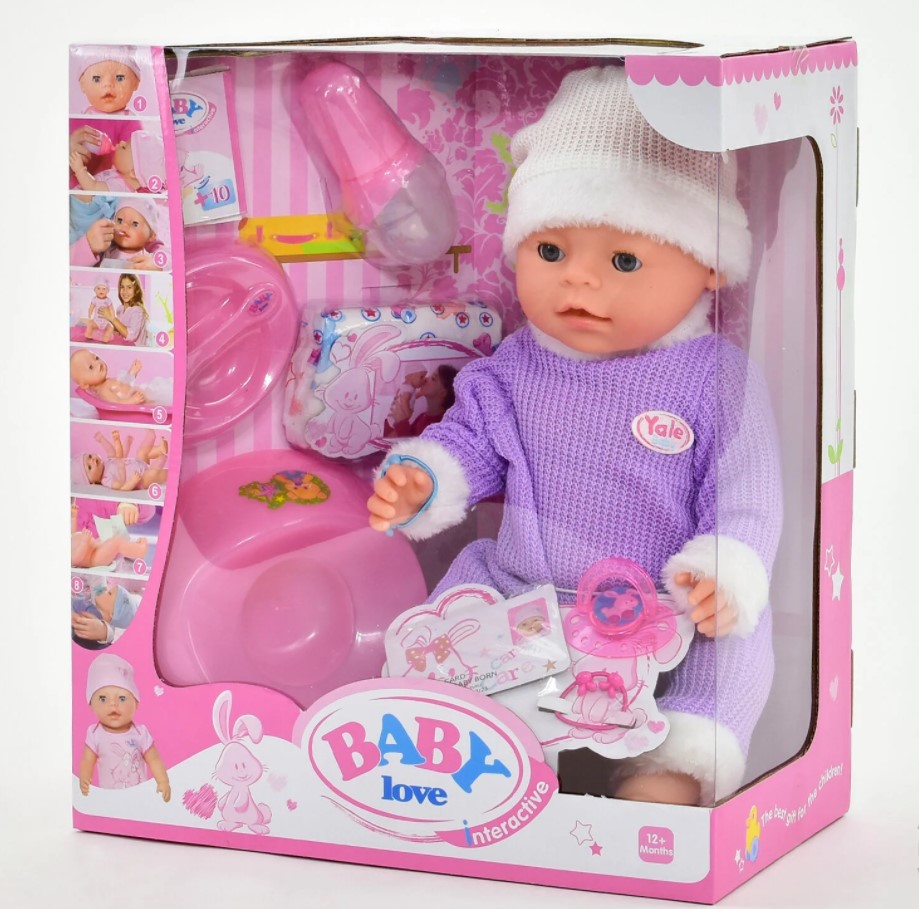 

Интерактивный пупс Yale Baby 45 см с аксессуарами 8 функций (BL020F)