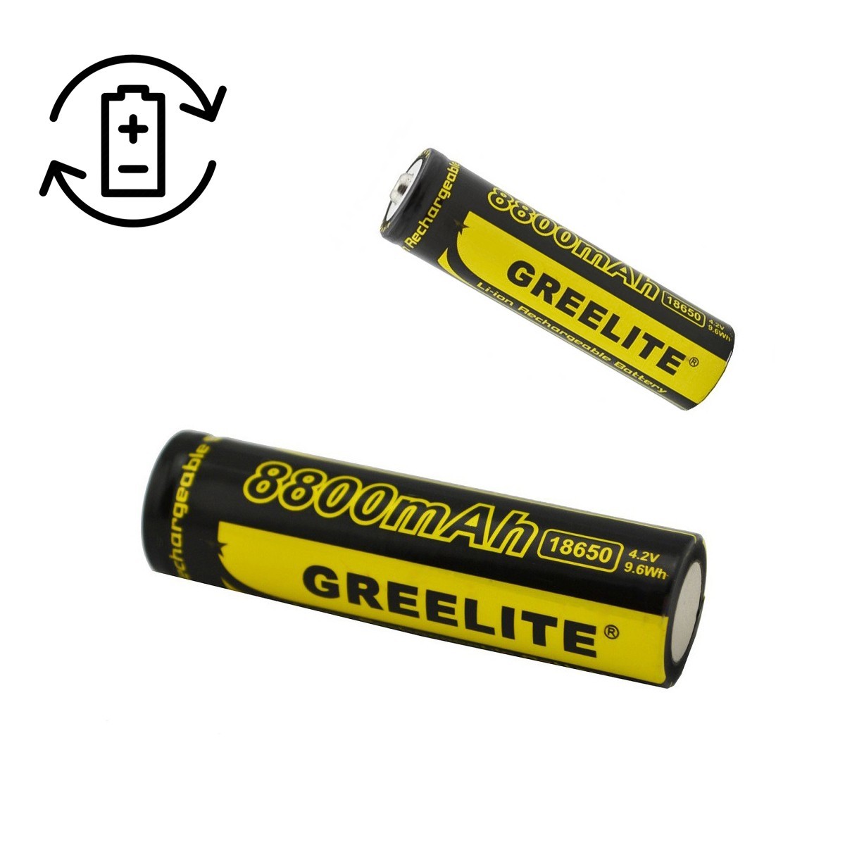  18650 Greelite 4.2V 9.6Wh Li-ion батарейка для фонарика .