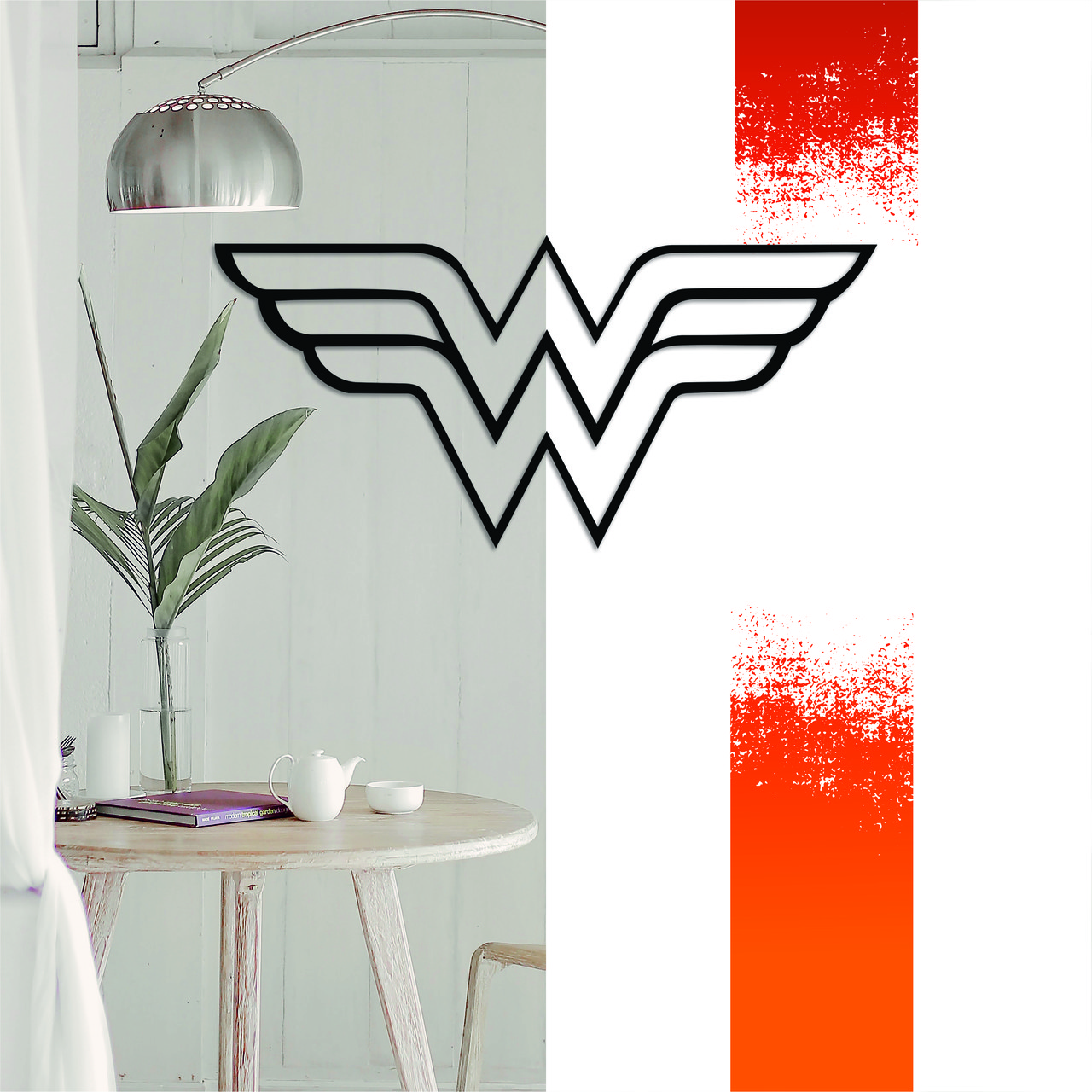 

Декоративная деревянная картина абстрактная модульная полигональная Панно Wonder Woman / Чудо-женщина Manific Decor 60*29 см