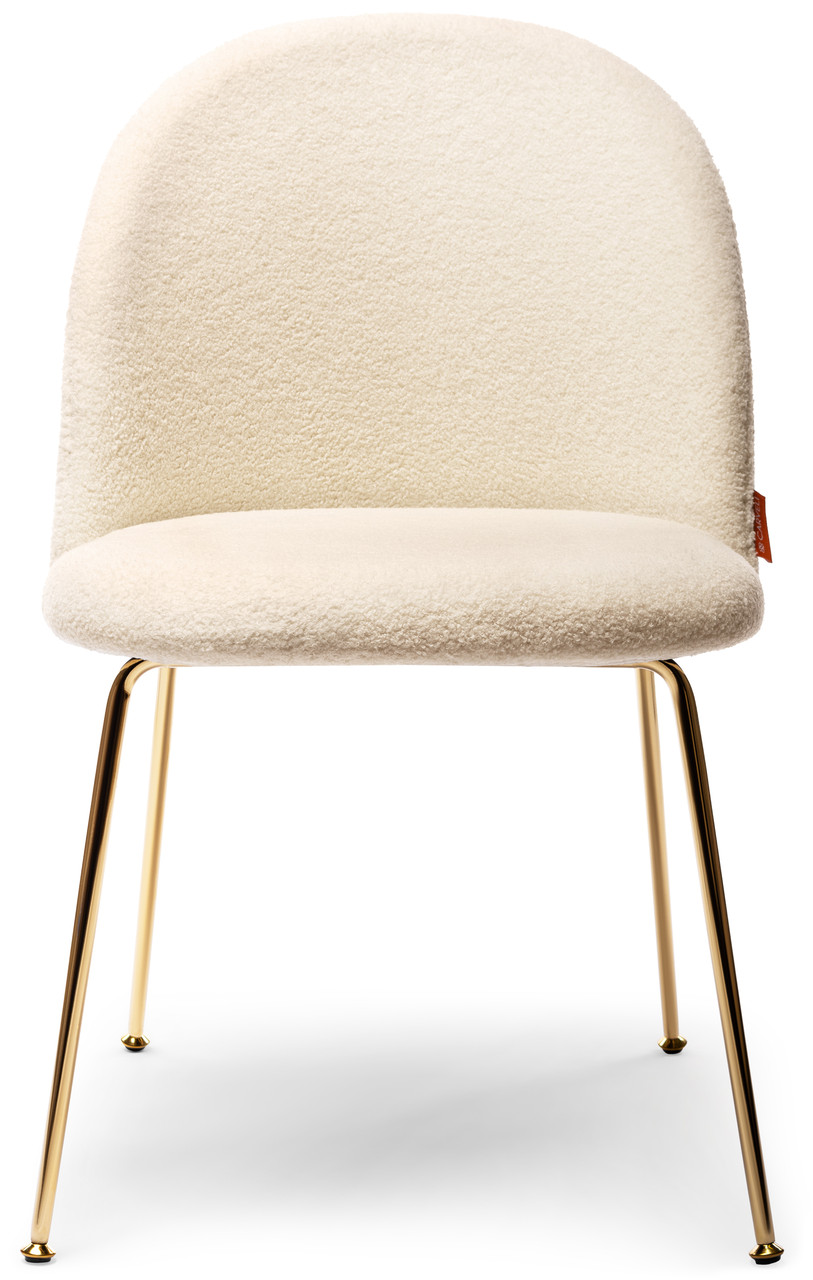 

Стул обеденный белый в мягкой бархатной обивке Carveli Dino Lamb velvet