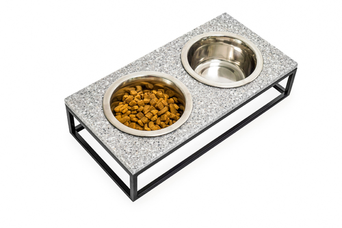 

Миски на подставке камень перец с солью - черный металл Lunch Bar Stone Pepper Stone + Black S (36x18x7cm / Миски по 0,45л) Harley & Cho BGL-HL-673