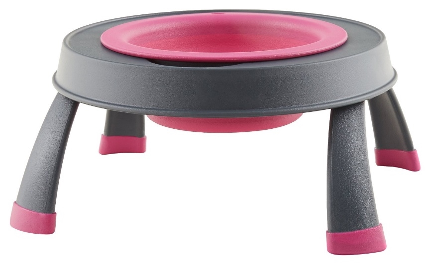 

"Single elevated feeder large" Миска одинарная на складной подставке большая Розовая Dexas BGL-EZ-588