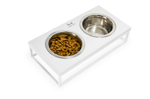 

Миски на подставке Lunch Bar White wood + White, натуральное дерево M (42 x 21 x 10 см / Миски по 0,75л) Harley & Cho BGL-HL-25