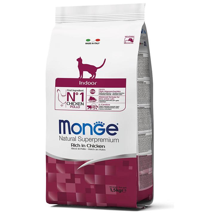 

Сухой корм Monge CAT Indoor Adult для взрослых домашних кошек всех пород (курица) 1.5 кг