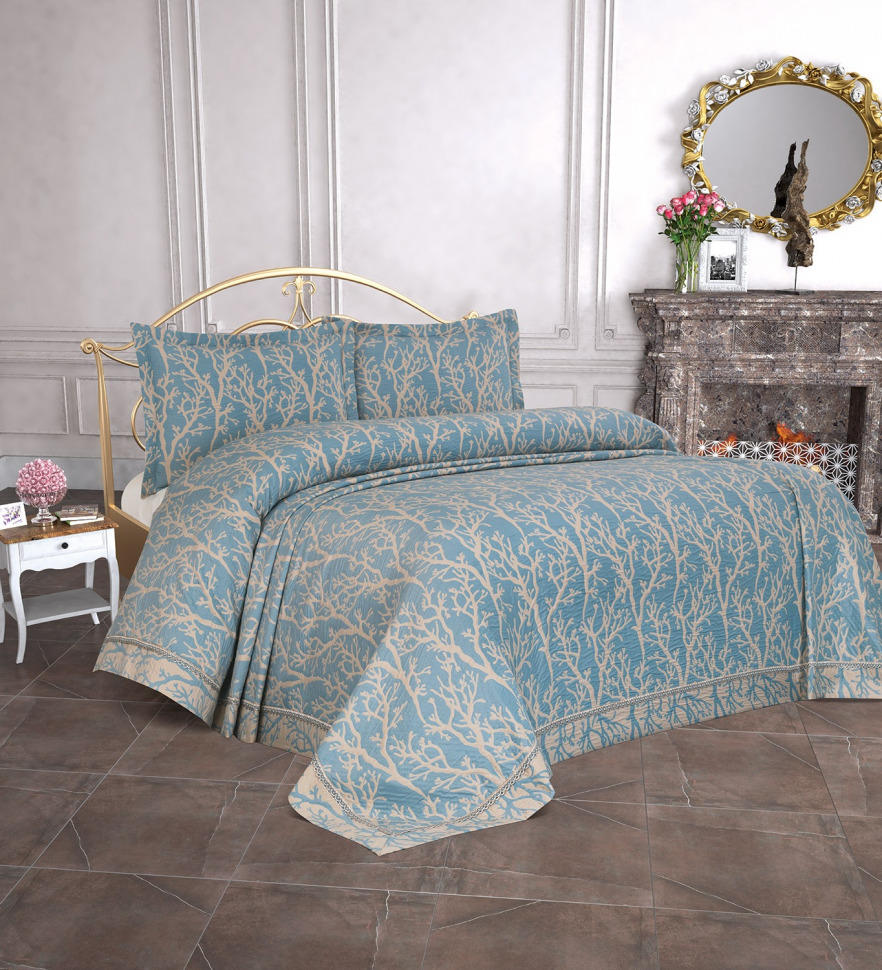

Покрывало с наволочками Tropik Home Pandora Bamboo Turkuaz 1228-8 240x260 02003368