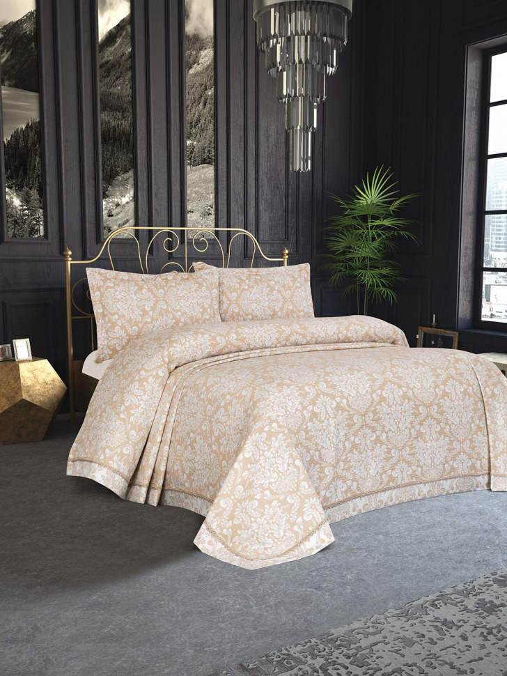 

Покрывало с наволочками Tropik Home Pandora Damask Bej 1289-9 240x260 02003363