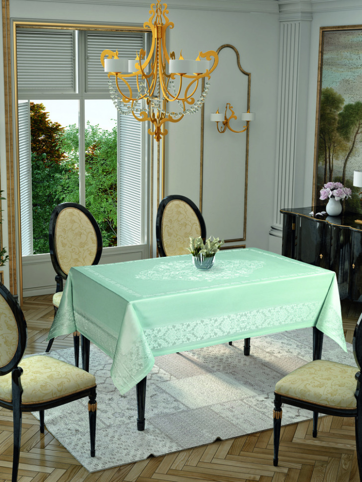 

Скатерть Tropik Home Damask Mint 9956-9 150x220 14003359