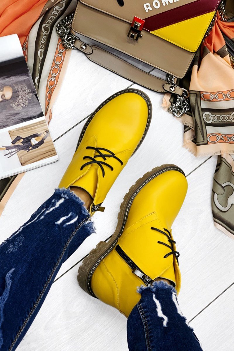 

Ботинки-дезерты Amnesia на флисе 38 лимонная кожа