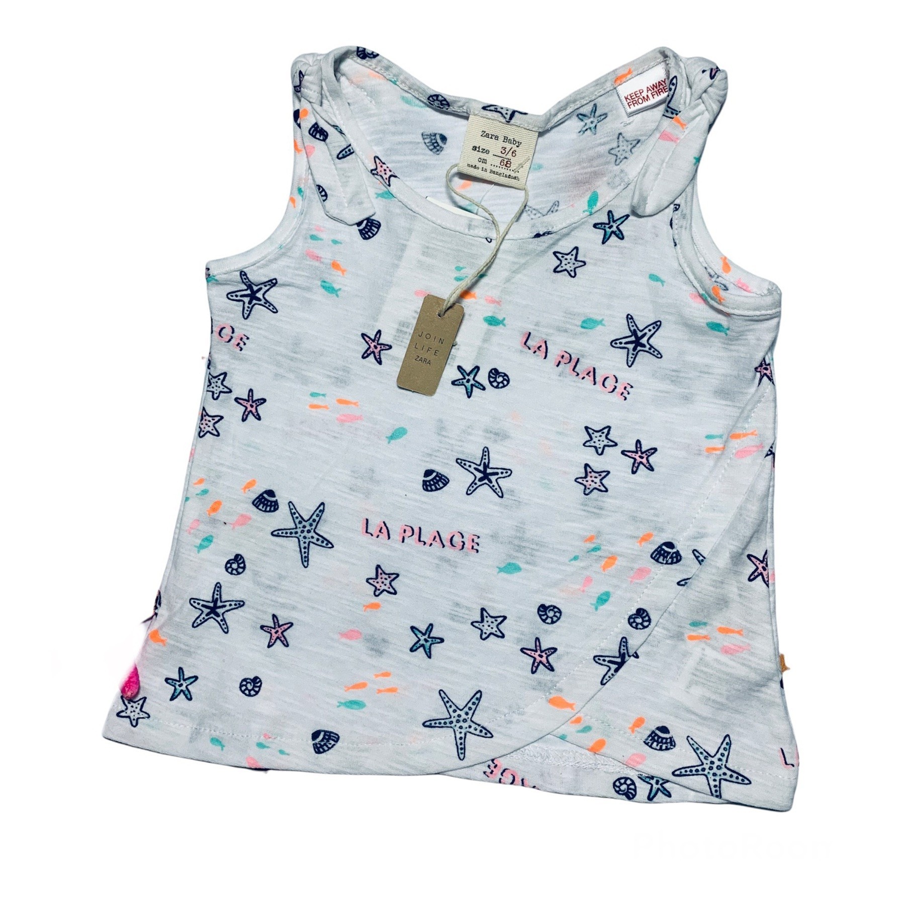

Майка Zara 3/6 мес 68 см Белая