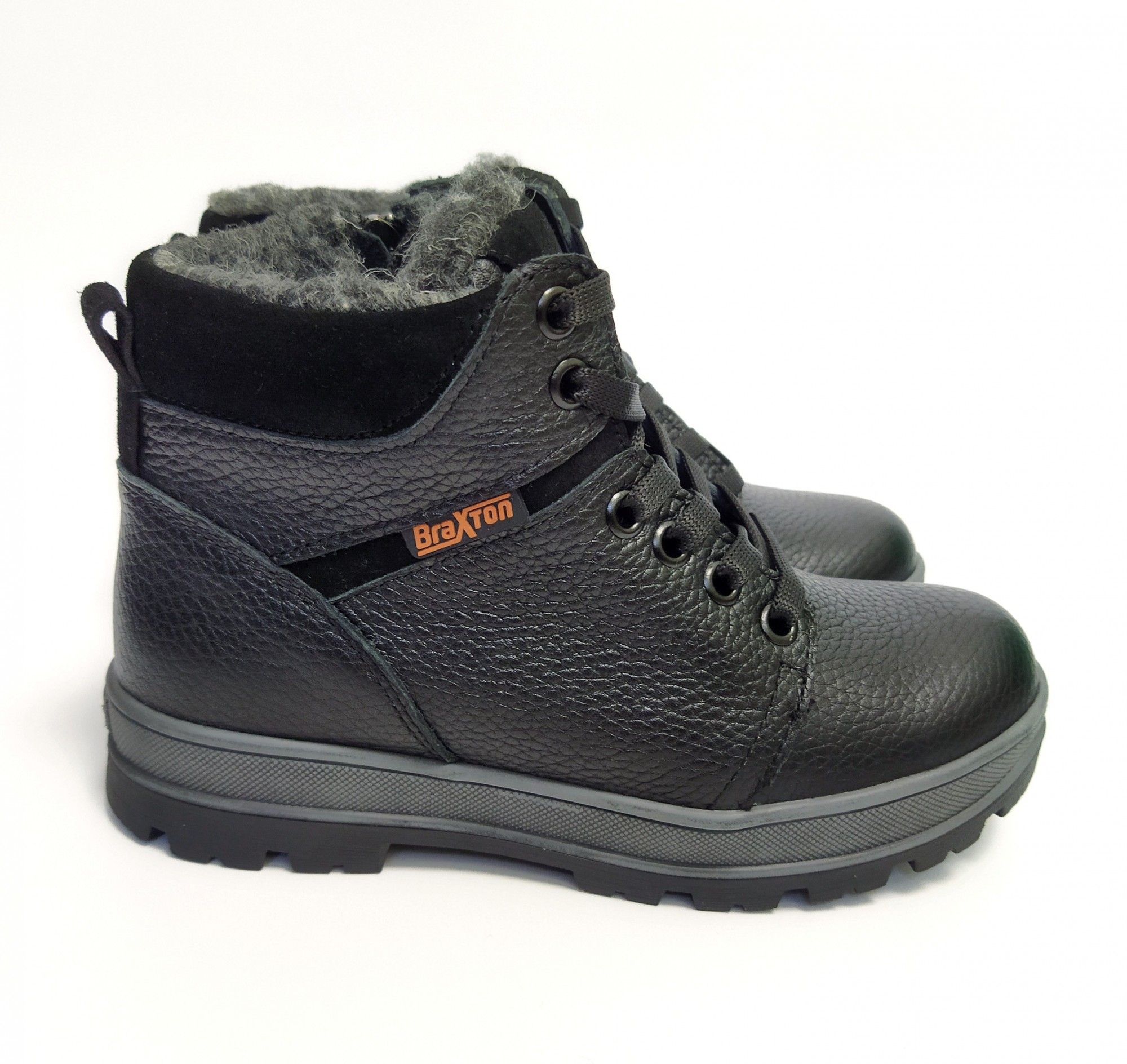 

Кожаные зимние ботинки Braxton D51fч 33 (стелька 21.3 см ) черный
