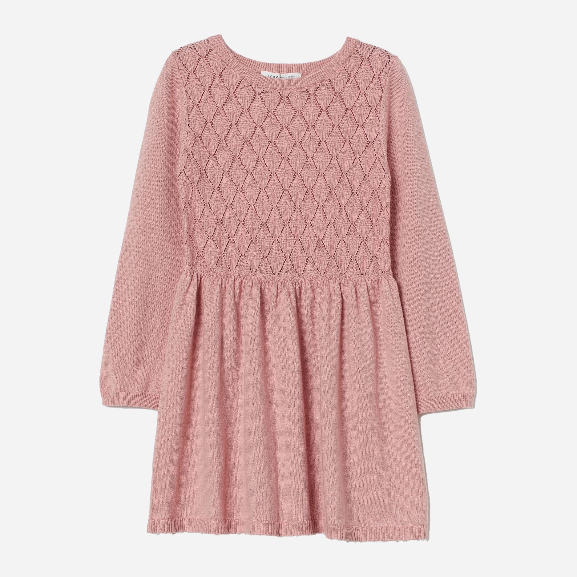 

Платье с длинным рукавом H&M 1603-8606222 92 см Бледно-розовое