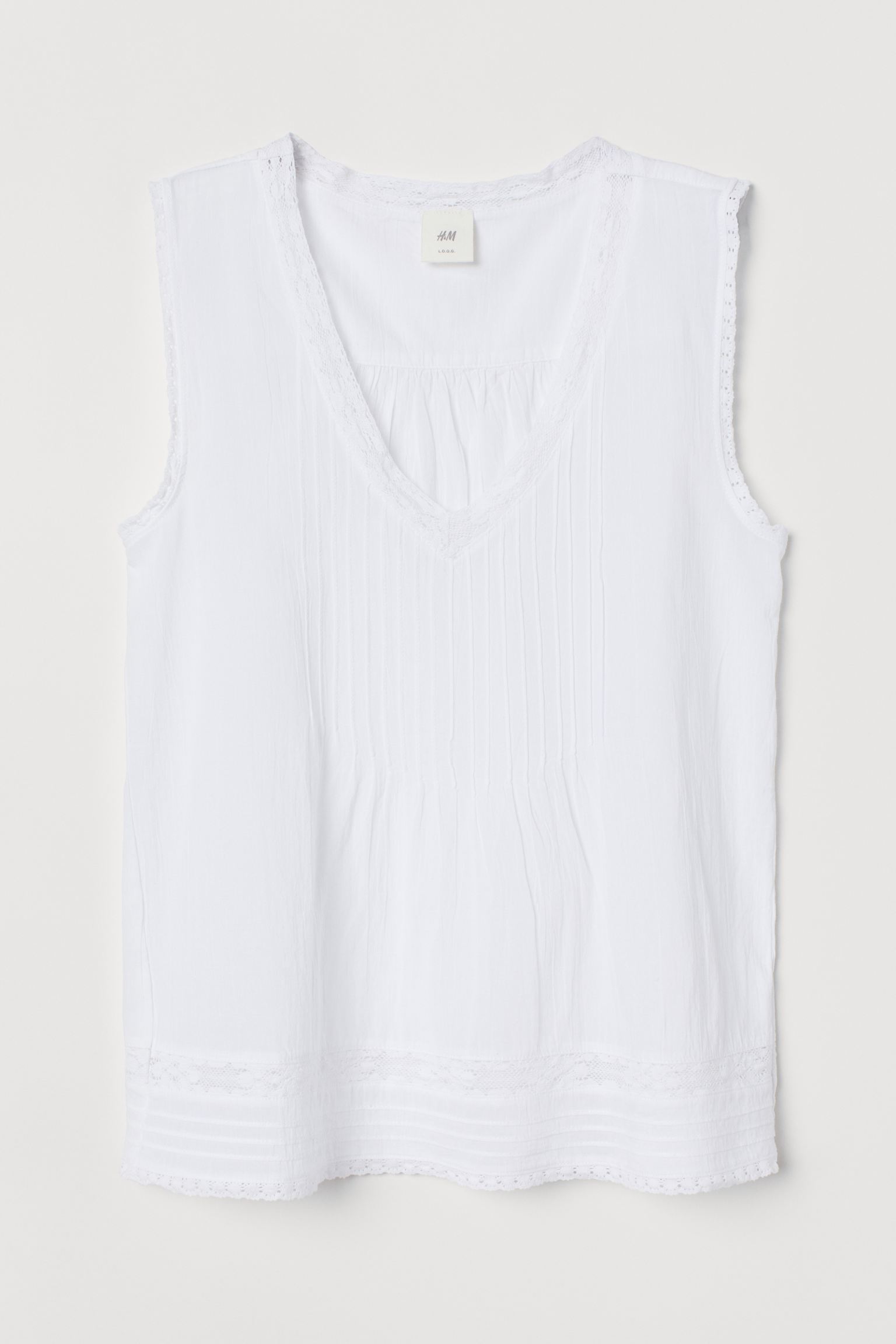 

Майка H&M  белый 10066911629, Майка H&M 36 белый 10066911629