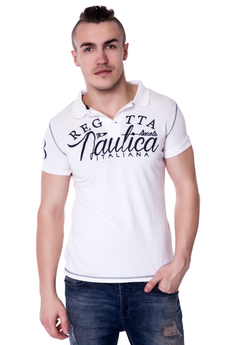 

Поло Scuola nautica italiana (M) Белый, Поло Scuola nautica italiana 48(M) Белый