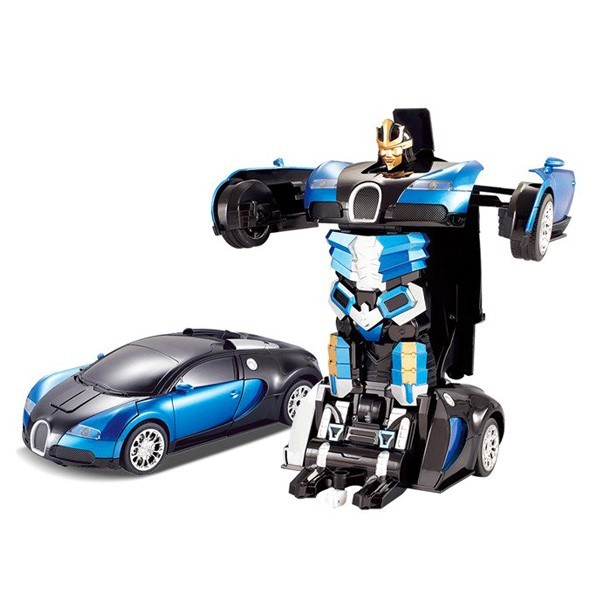 

Машинка Трансформер Bugatti Robot Car Size 12 СИНЯЯ радиоуправляемая машинка