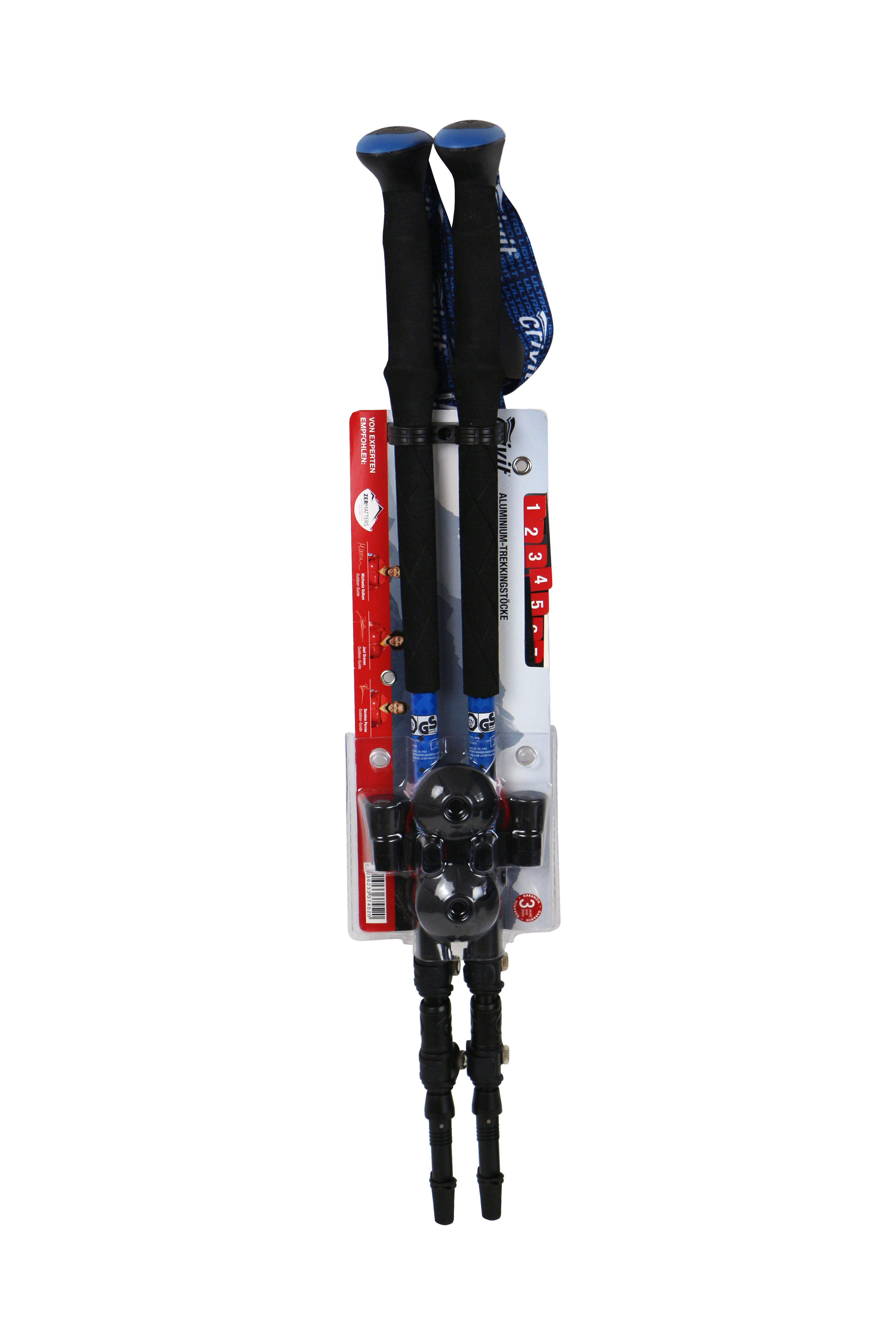 

Треккинговые телескопические палки Crivit черный-синий LI-550732